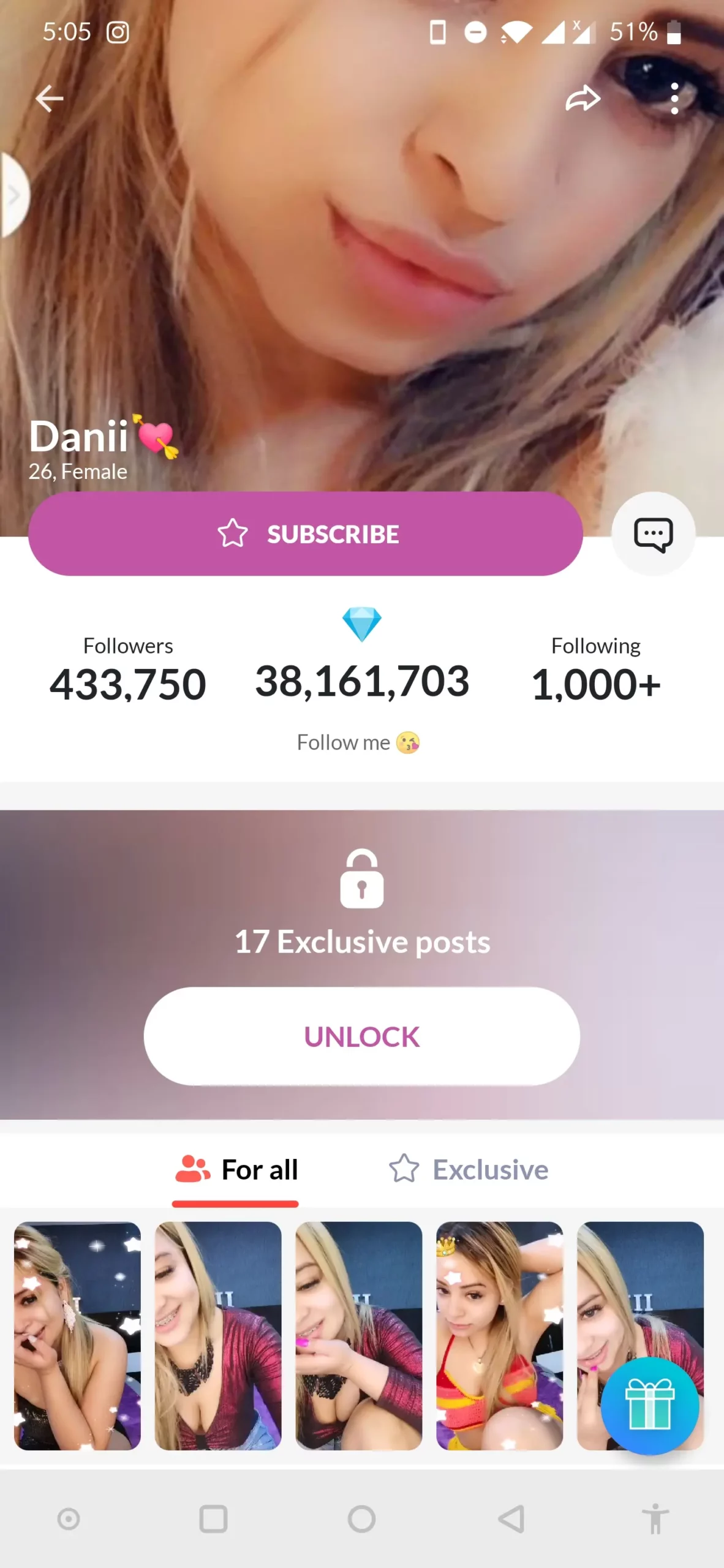 Can anyone get her nudes or nude lives? Check Danii profile on Tango!