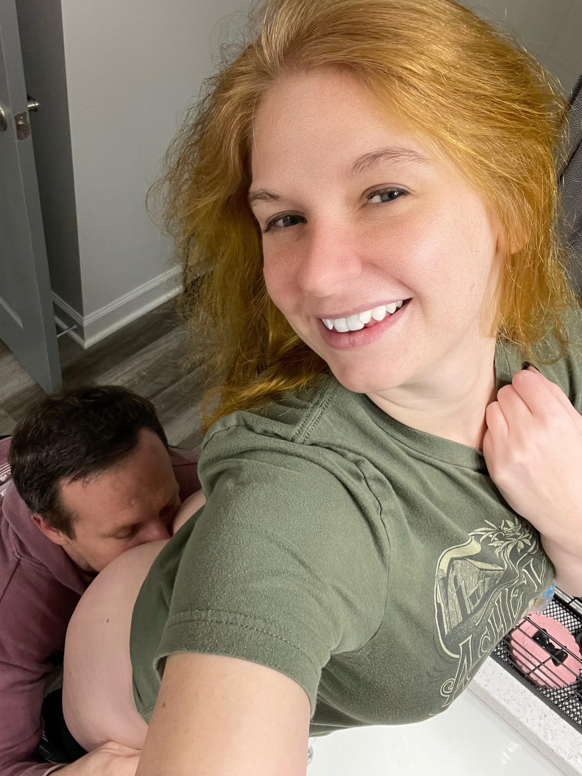 Subby bf cant keep his face out of my ass while Im getting ready