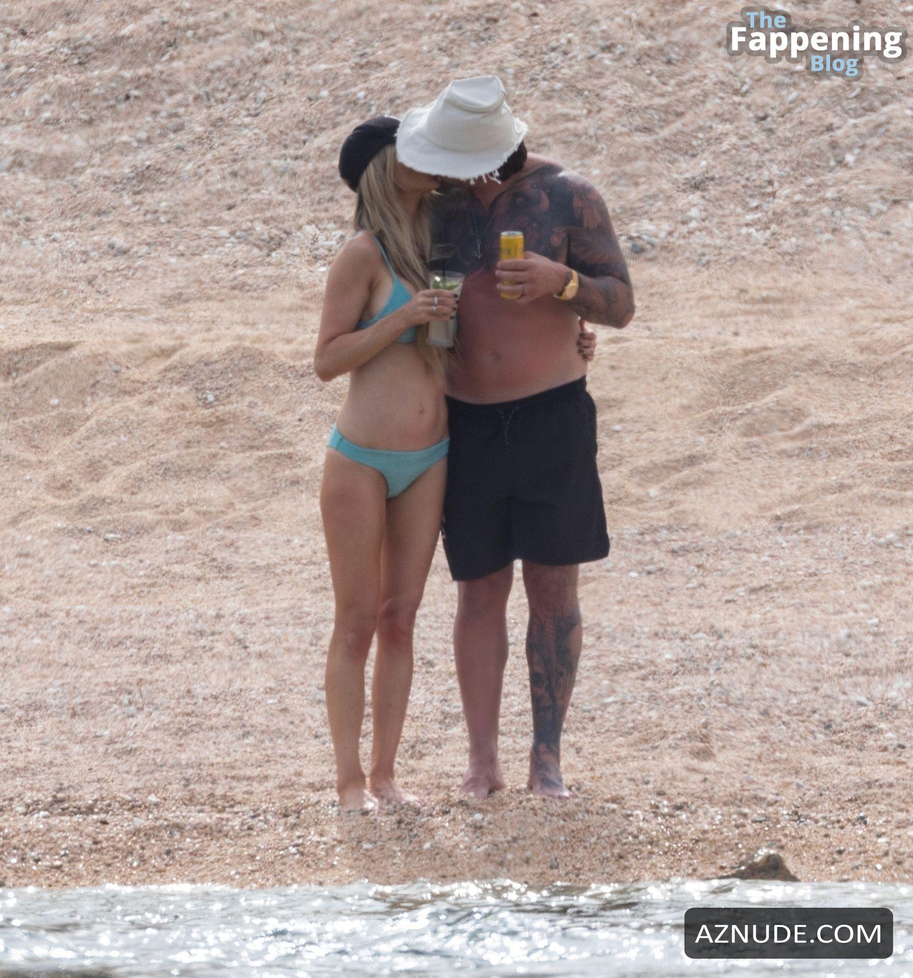 Christina Hall Sexy Seen with Joshua Hall Showing Off Her Amazing Body Wearing a Hot Blue Bikini at the Beach in Los Cabos