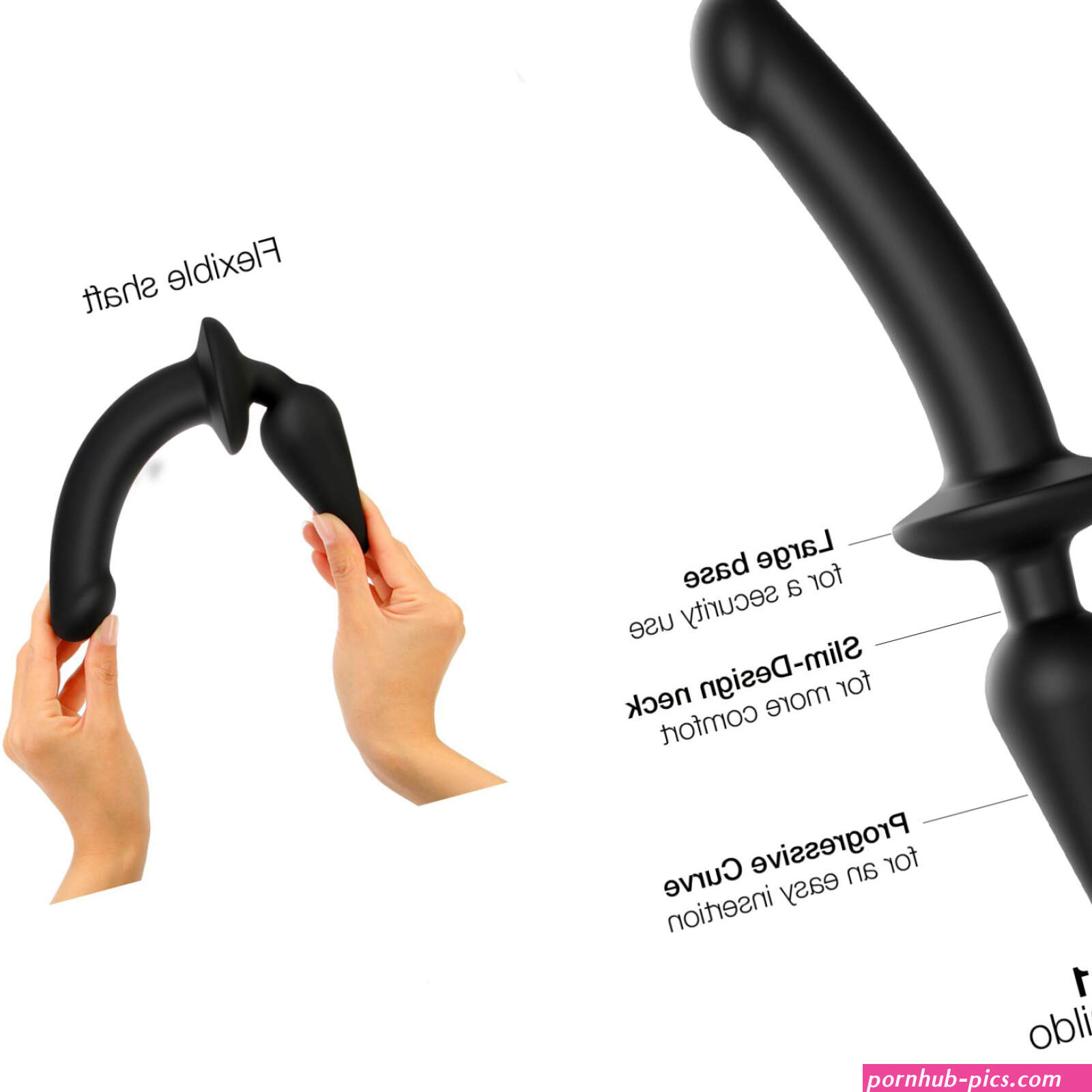 Anal plug with dildo 2in1 Strap-On-Me SWITCH PLUG-IN REALISTIC DILDO Black XXL diameter 5.23.9 cm