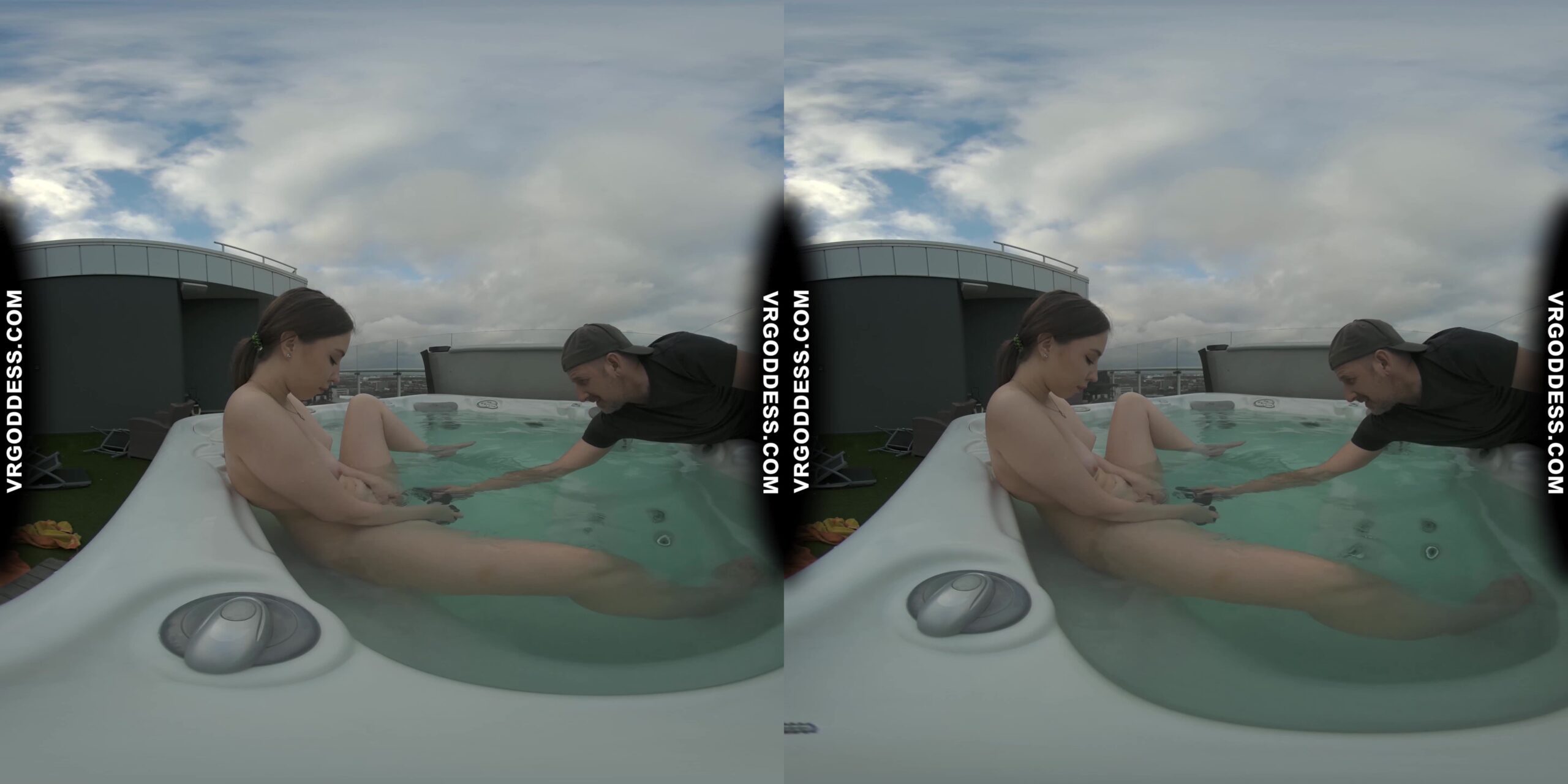 Behind The Scenes Filming Pretty Lika Rooftop Jacuzzi Dildo Masturbating