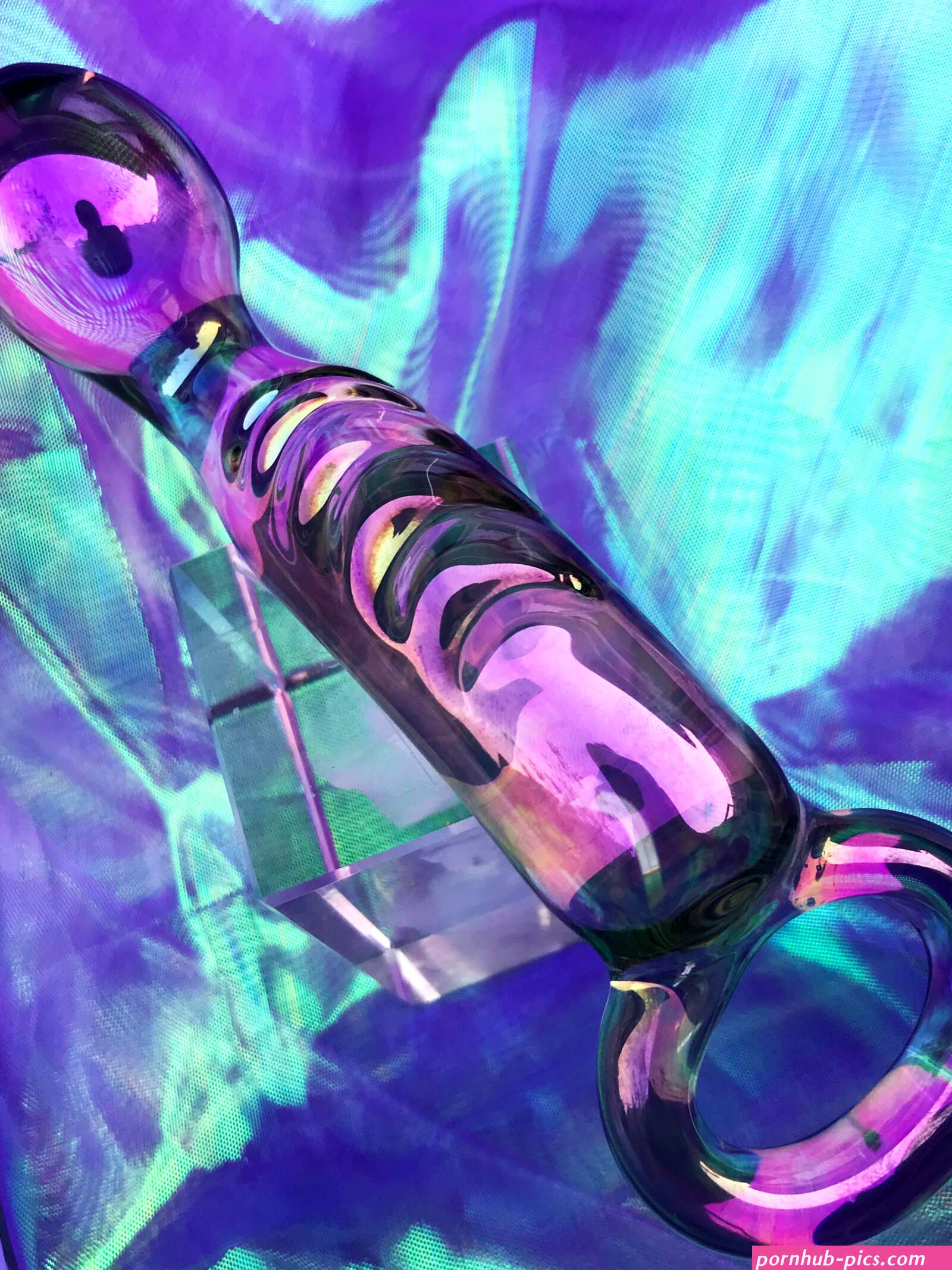 Clear Holographic Glass Dildo