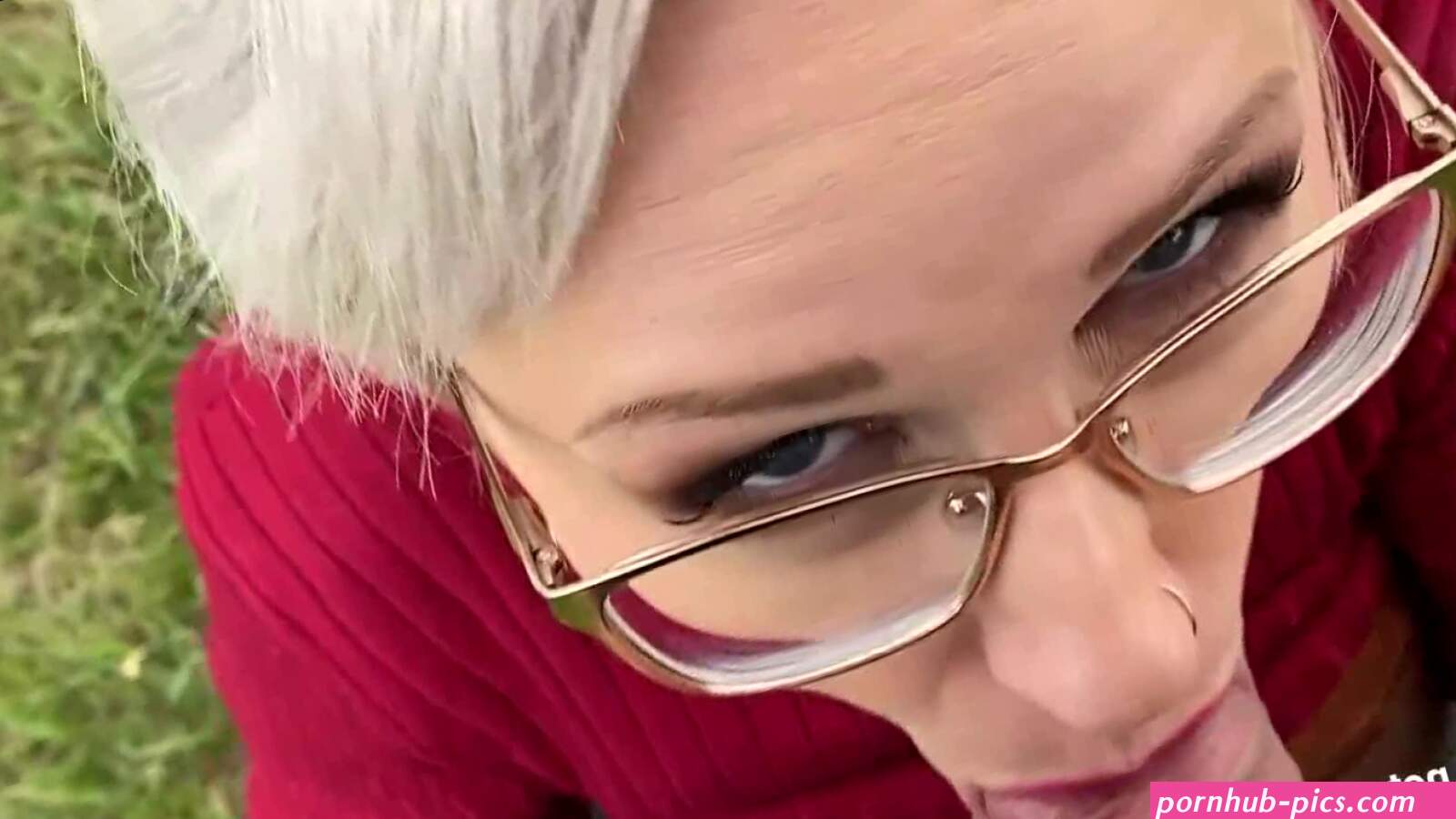 A busty blonde milf gives me a handjob while I was driving