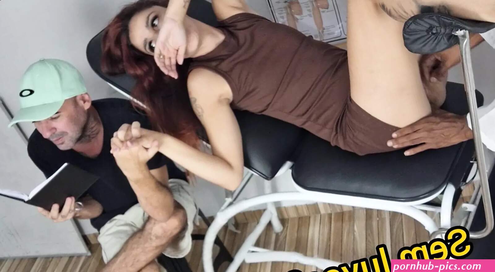 Cuckold takes wife to exam and reads book! feat. Fanny squirting